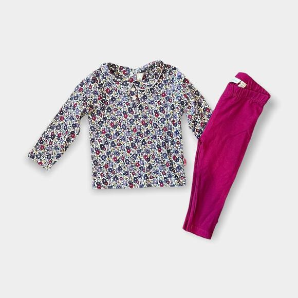 JoJo Maman Bebe Raspberry Pink Leggings 6-12 Months NWOT - Picture 5 of 8